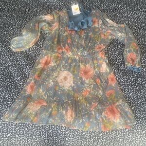 LC Lauren Conrad Blue Floral Kids Dress